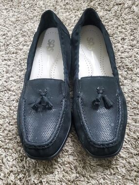 SAS Black Tassel Slip-On Loafers 8N
